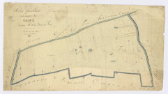 BOULLAY-LES-TROUX. - Section D - Plaine du Fay, ech. 1/2500, coul., aquarelle, papier, 47x84 (sd). 