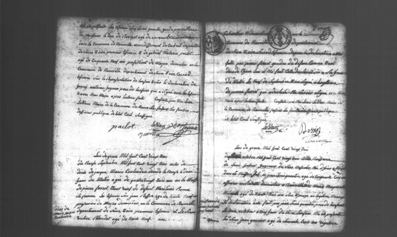 NAINVILLE-LES-ROCHES. Naissances, mariages, décès : registre d'état civil (1823-1848). 