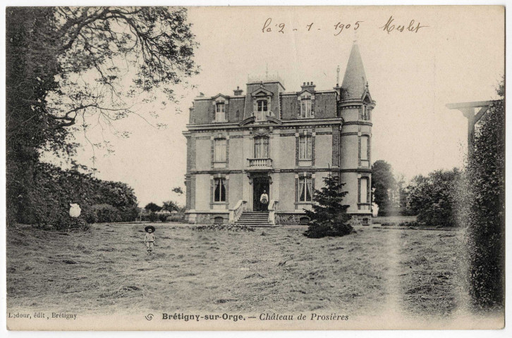BRETIGNY-SUR-ORGE. - Château de Rosières, Ledour, 1905, 1 mot, 5 c, ad. 