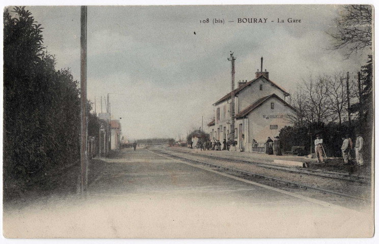 BOURAY-SUR-JUINE. - La gare, Mulard, 5 c, ad., coloriée. 