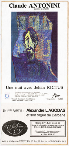 Claude ANTONINI raconte et chante Une nuit avec Jehan RICTUS. 1ère partie Alexandre l'AGODAS et son orgue de barbarie.