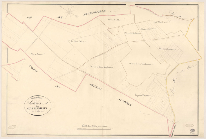 BOUTERVILLIERS. - Section A : Guimbardières (les), 1ère feuille. 