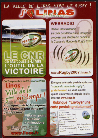 Linas.- La ville de Linas aime le rugby (2007). 