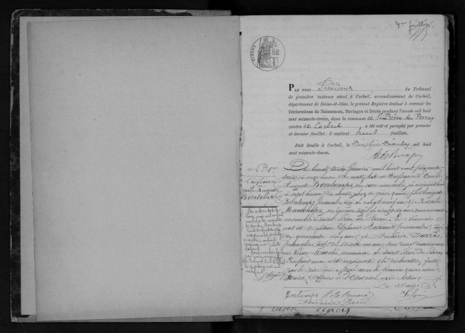 SAINT-PIERRE-DU-PERRAY. Naissances, mariages, décès : registre d'état civil (1873-1882). 