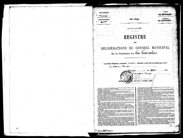 FERTE-ALAIS (LA) : registre des délibérations, répertoires 