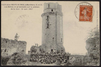 Montlhéry.- Institution Resve et Gros : Les élèves en promenade sur le plateau de la tour (21 juin 1907). 