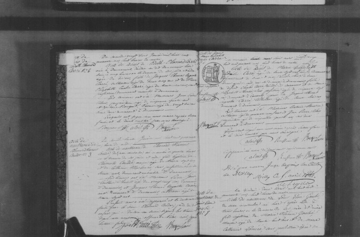 DANNEMOIS. Naissances, mariages, décès : registre d'état civil (1841-1860). 