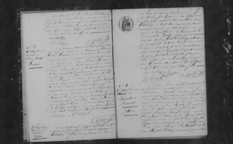ROINVILLE-SOUS-DOURDAN. Naissances, mariages, décès : registre d'état civil (1861-1874). 