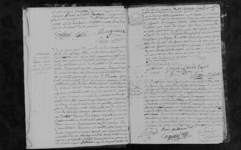 ANGERVILLIERS. Naissances, mariages, décès : registre d'état civil (an XIV-1823). 