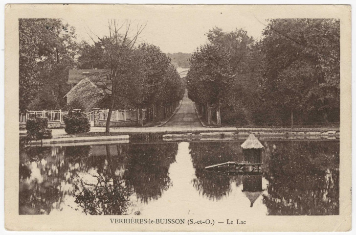 VERRIERES-LE-BUISSON. - Le lac [Editeur Baslé, 1935, timbre à 50 centimes]. 