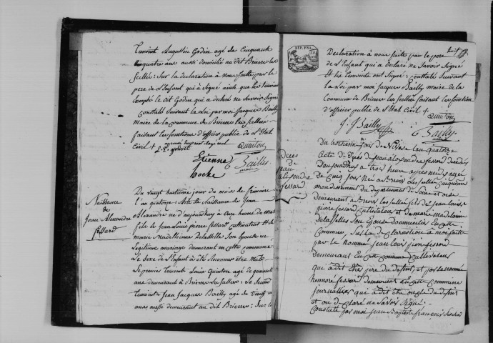 BRIERES-LES-SCELLES. Naissances, mariages, décès : registre d'état civil (an XIV-1830). 