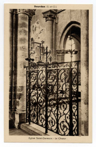 DOURDAN. - Eglise Saint-Germain, le choeur. Le Marigny, sépia. 
