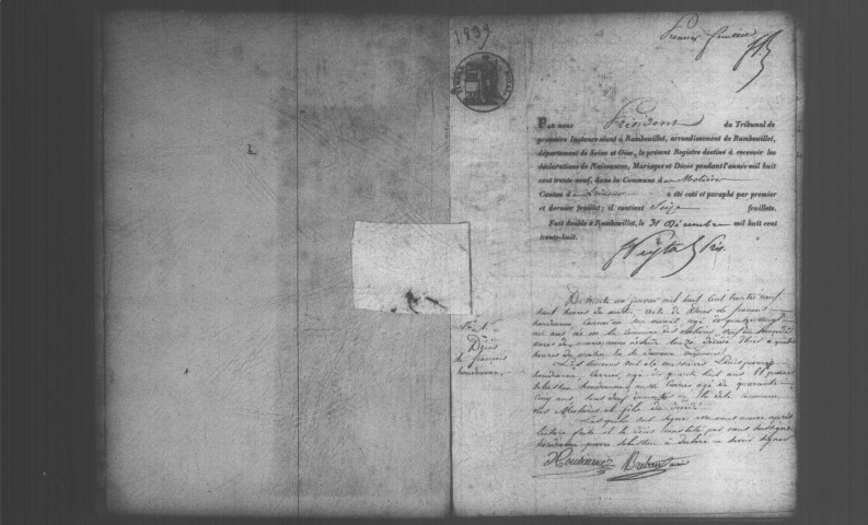 MOLIERES (LES). Naissances, mariages, décès : registre d'état civil (1839-1849). 