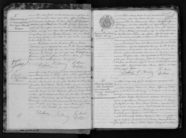 JANVRY. Naissances, mariages, décès : registre d'état civil (1849-1860). 