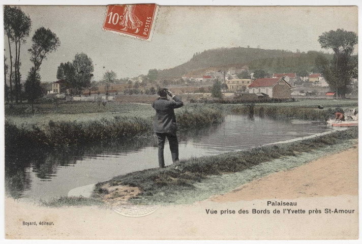 PALAISEAU. - Vue prise des bords de l'Yvette, près de Saint-Amour. Editeur Boyard. 1 timbre à 10 centimes. 