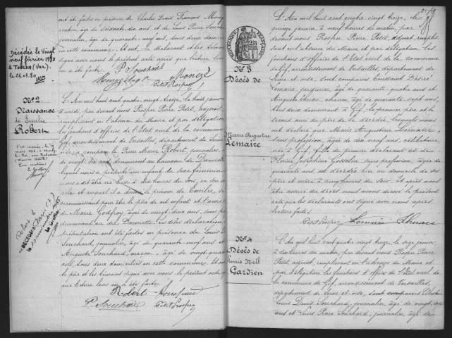 GIF-SUR-YVETTE.- Naissances, mariages, décès : registre d'état civil (1893-1902). 