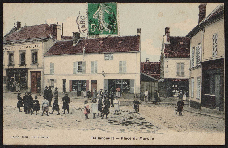 Ballancourt-sur-Essonne.- Place du marché (septembre 1910). 