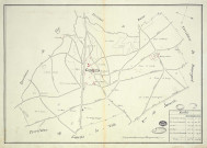 GOMETZ-LE-CHATEL. - Plans d'intendance. Plan noir et blanc, Ech. 1/90 perches, Dim. 60 x 45 cm, [fin XVIIIe siècle]. 