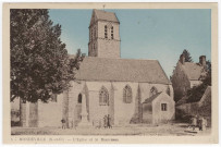 MONDEVILLE . - L'église et le monument [Editeur Combier, Gasselin, sépia et bleue]. 