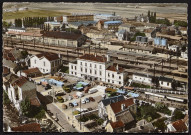 Brétigny-sur-Orge.- En avion au-dessus de la gare ferroviaire (18 septembre 1970). 