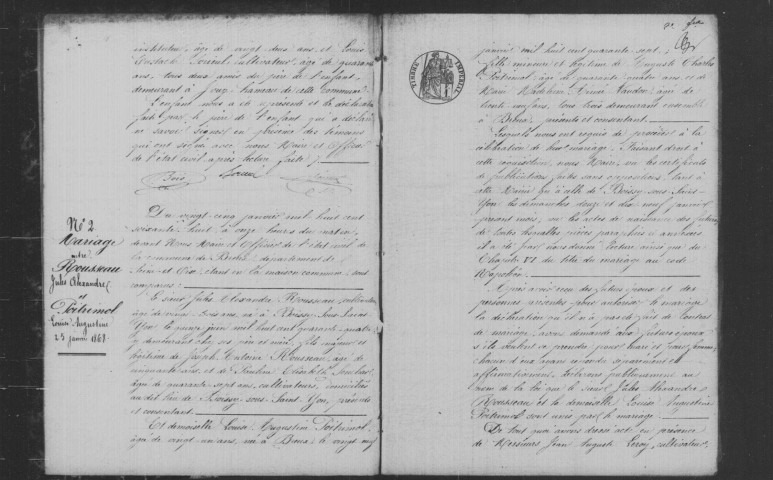 BREUX-JOUY. Naissances, mariages, décès : registre d'état civil (1868-1874). 