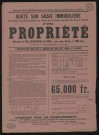 VILLENEUVE-LE-ROI [Val-de-Marne]. - Vente sur saisie immobilière d'une propriété, rue des Arts, 22 juillet 1926. 