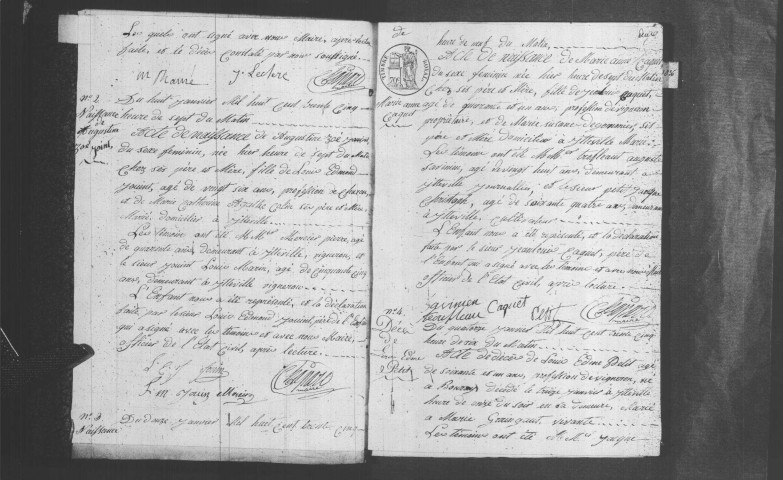 ITTEVILLE. Naissances, mariages, décès : registre d'état civil (1835-1848). 
