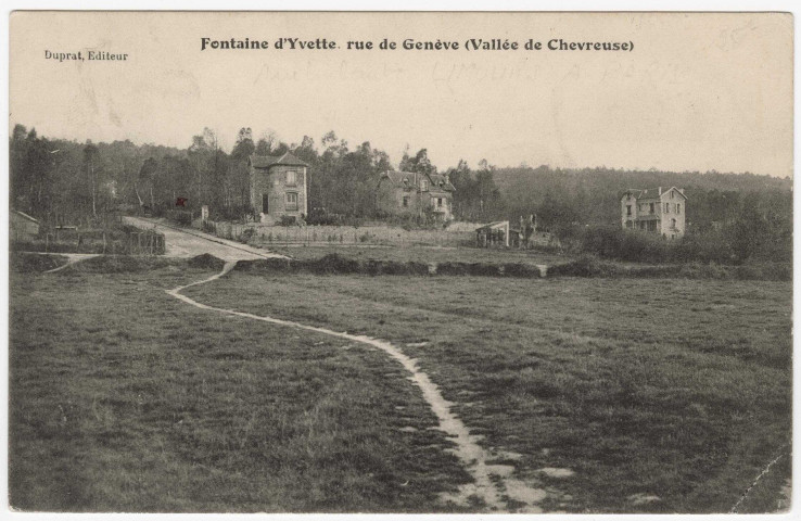 PALAISEAU. - La Fontaine d'Yvette - Rue de Genève. Editeur Duprat, 1912, timbre à 10 centimes. 