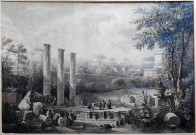 dessin : le Temple de Sérapis à Pouzzoles