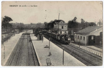 BRUNOY. - La gare, Hapart, 3 mots, ad. 