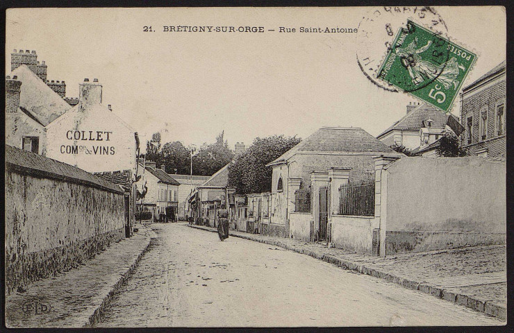 Brétigny-sur-Orge.- Rue Saint-Antoine (1908). 