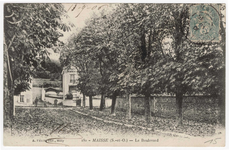 MAISSE. - Le boulevard [Editeur Félix, 1906, timbre à 5 centimes]. 