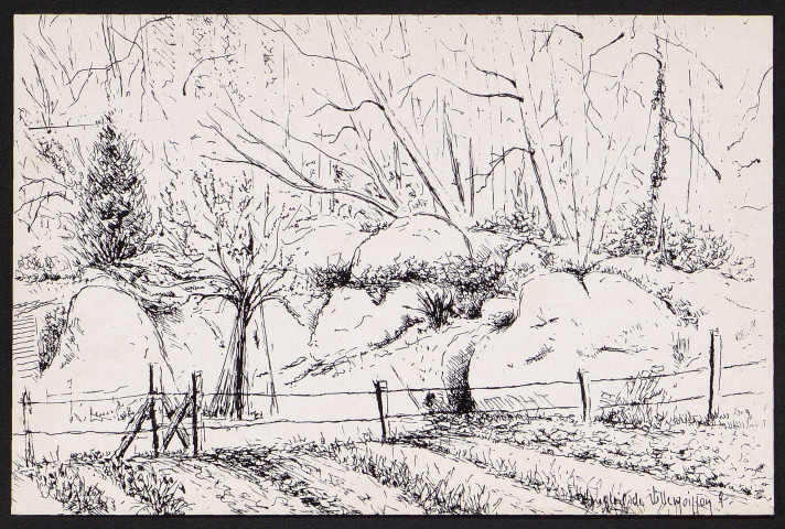 VILLEMOISSON-SUR-ORGE.- Jardin, dessin de M. Langlois de Villemoisson (1989).