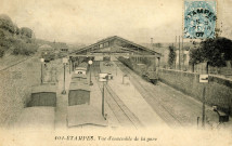 ETAMPES. - Vue d'ensemble de la gare [Editeur Royer, 1907, timbre à 5 centimes]. 