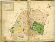 MAROLLES [EN-HUREPOIX]. - Plans d'intendance. Plan, Ech. 1/200 perches, Dim. 75 x 55 cm, [fin XVIIIe siècle]. 