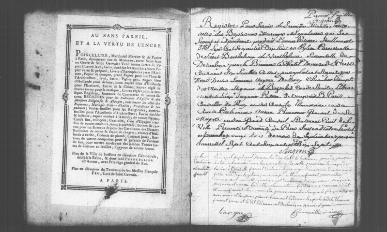 VAUHALLAN. Paroisse Saint-Barthélémy : Baptêmes, mariages, sépultures : registre paroissial (1756-1778). 