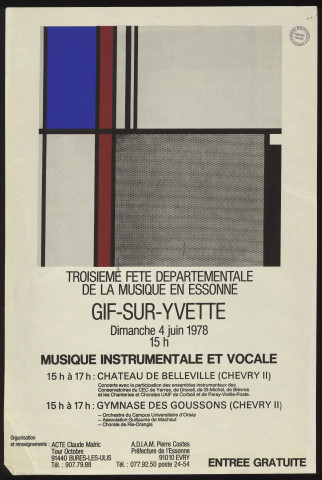 GIF-SUR-YVETTE.- 3ème fête départementale de la musique en Essonne, 4 juin 1978. 