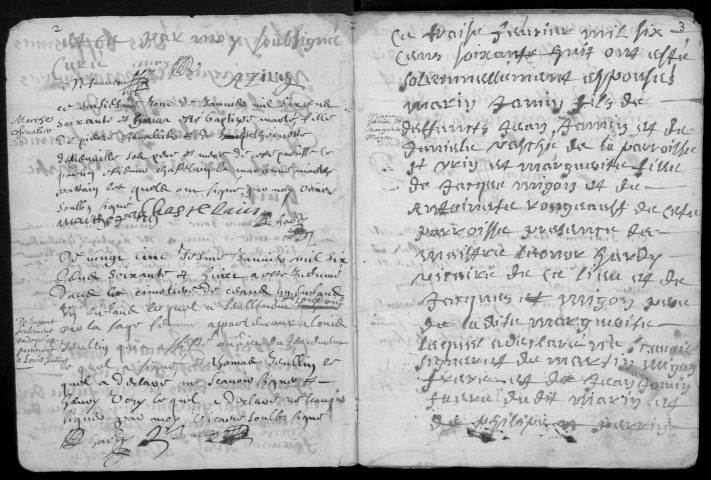 CHEPTAINVILLE. - Registre paroissial. - Baptêmes, mariages et sépultures [1668-11 juillet 1671]. 