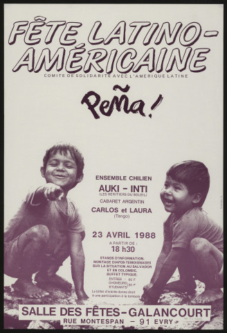 EVRY. - Fête latino-américaine, Salle des fêtes, 23 avril 1988. 