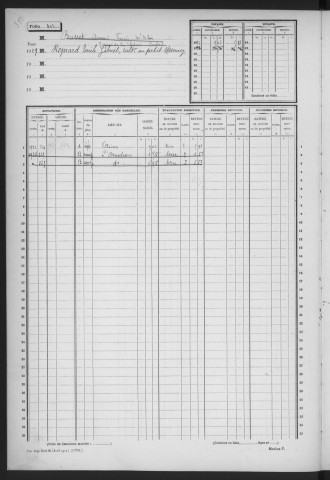 VILLABE. - Matrice des propriétés non bâties : folios 401 à la fin [cadastre rénové en 1937]. 