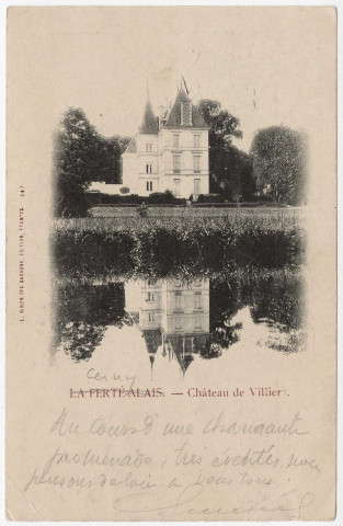 CERNY. - Château de Villiers, L. des G., 1903, 3 lignes, 10 c, ad. 