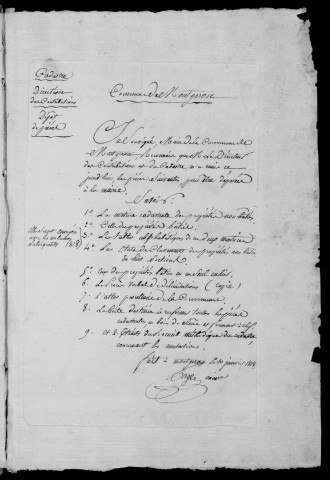 MONTGERON. - Matrice de rôle pour la contribution cadastrale [cadastre rénové en 1971]. 