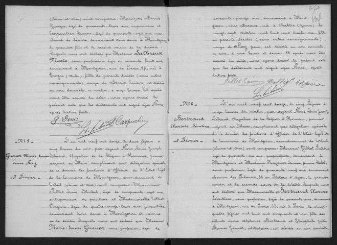 MONTGERON. - Décès : registre d'état civil.