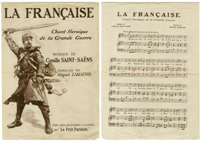 Chants et partitions musicales, 1914-1916.