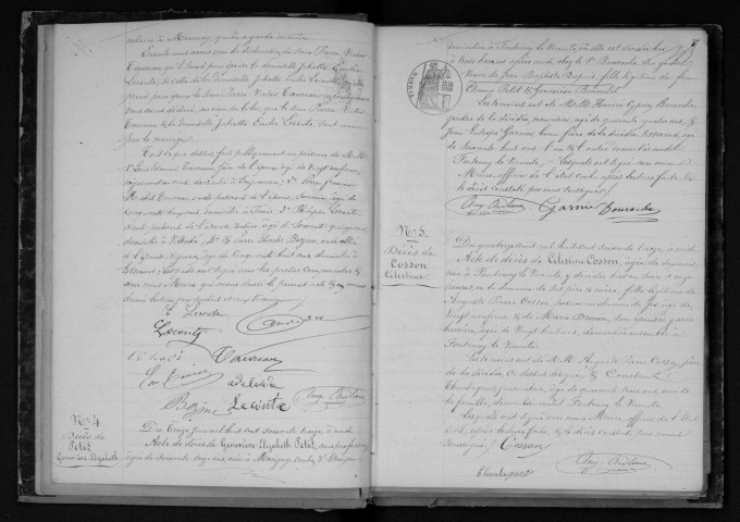 FONTENAY-LE-VICOMTE. Naissances, mariages, décès : registre d'état civil (1873-1882). 