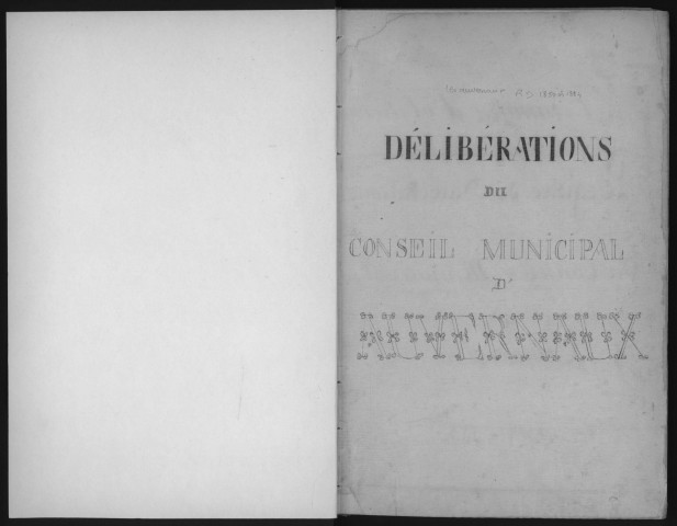 AUVERNAUX. - Administration générale de la commune : registres de délibérations de la commune (1850-1884). 
