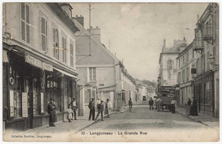 LONGJUMEAU. - La Grande-Rue. Bouthier, 11 lignes, 50 c, ad. 