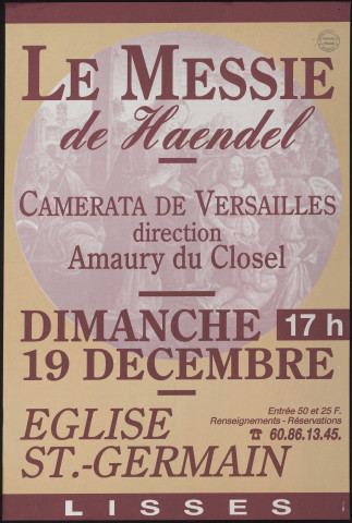 LISSES. - Le Messie de Haendel, Eglise Saint-Germain, 19 décembre 1993. 
