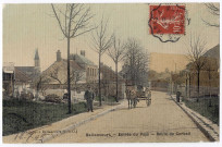BALLANCOURT-SUR-ESSONNE. - Entrée du pays. Route de Corbeil, Manifacier, 1908, 9 lignes, 10 c, ad., coloriée. 