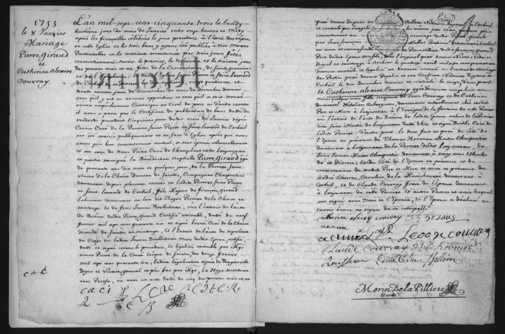 CHAMPLAN. - Registre paroissial. - Registre des baptêmes, mariages et sépultures (1753-1780) 